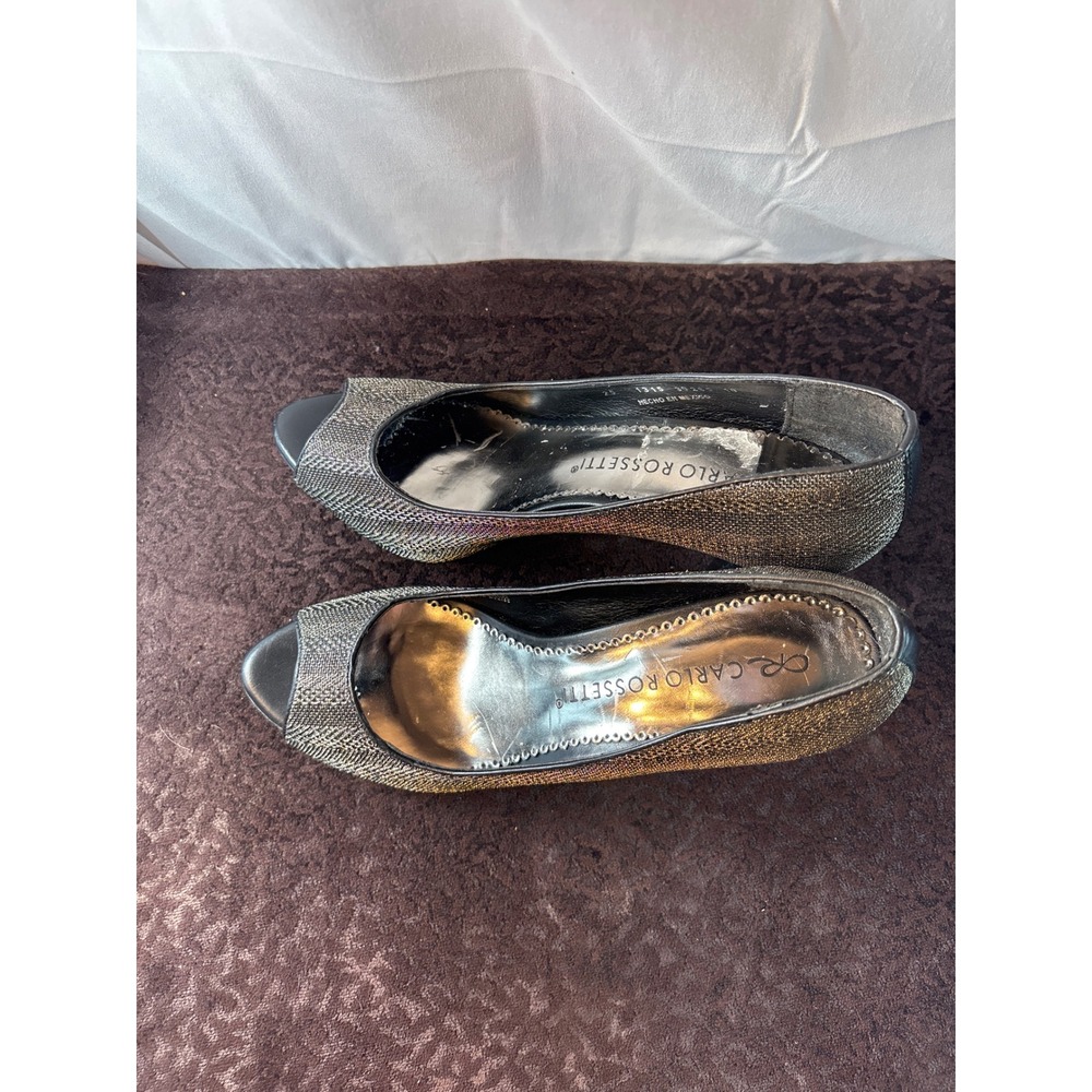 Carlo‎ Rossetti Metallic Bronze Peep Toe Platform Stiletto Pumps Heels 25/7.5-8 - Picture 5 of 10